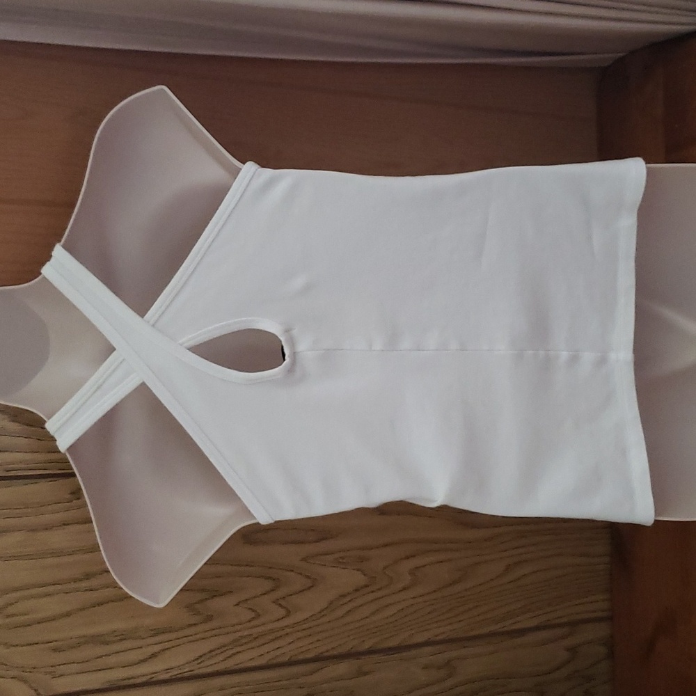 Unique cross-in-back tank top